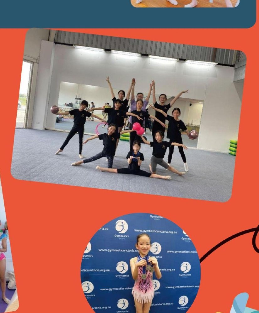 RISE rhythmic gymnasts training and competing